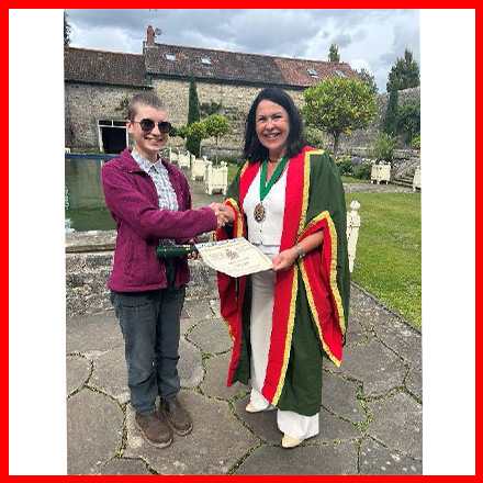 Nico Greenwood receiving his WLCOW Award Winner 2025